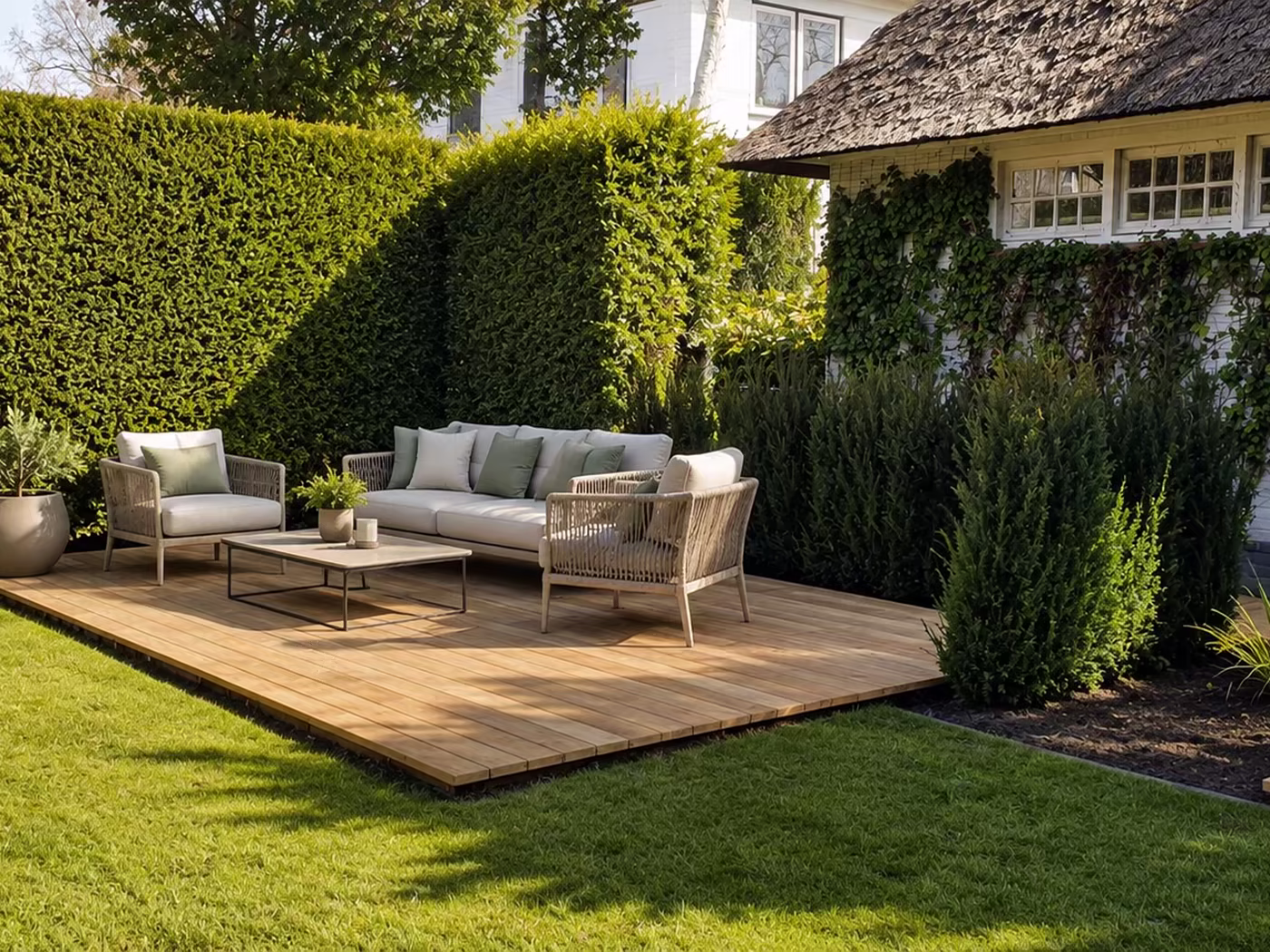 Soroteca teak used for terraces and roof gardens